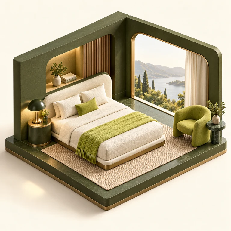 Ilustrasi ruang kamar hotel